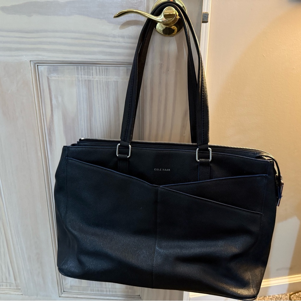 Cole Haan Elegant Black Leather Handbag